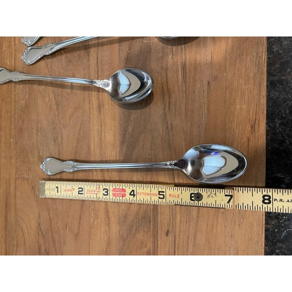 8 ONEIDA MANSFIELD long TEASPOONS